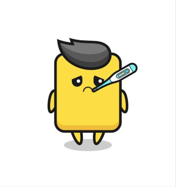 Ateşli sarı kart maskotu karakteri, tişört, çıkartma, logo elementi için şirin bir tasarım.