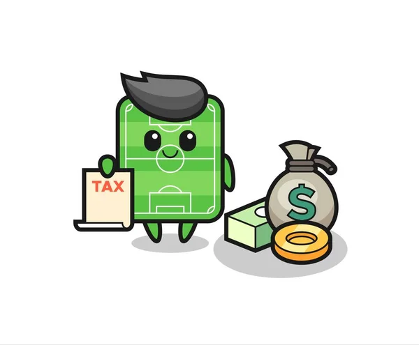 Character Cartoon Football Field Accountant Cute Style Design Shirt Sticker — Vector de stock