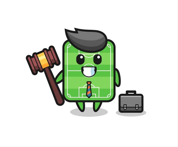 Illustration Football Field Mascot Lawyer Cute Style Design Shirt Sticker — Image vectorielle