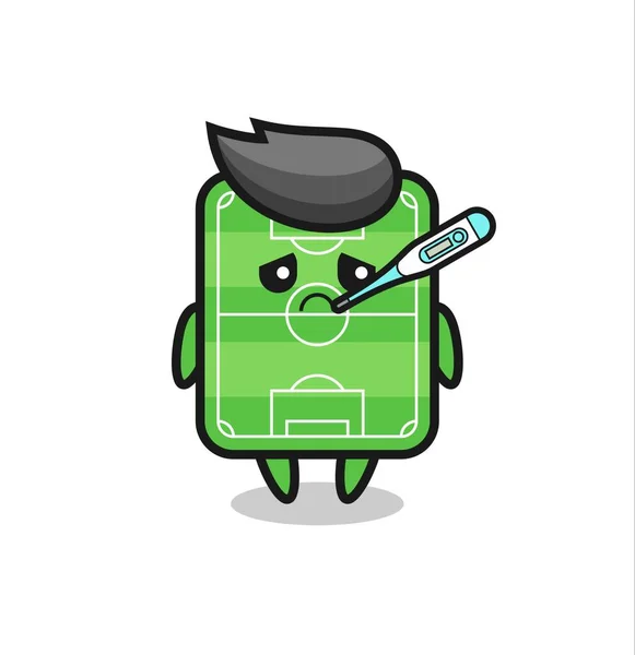 Football Field Mascot Character Fever Condition Cute Style Design Shirt — Image vectorielle