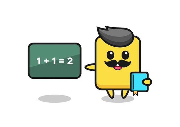 Illustration Yellow Card Character Teacher Cute Style Design Shirt Sticker — Vettoriale Stock