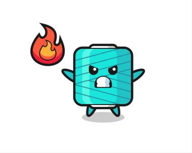 İplik makaralı çizgi film kızgın jest, tişört, çıkartma, logo elementi için şirin tasarım