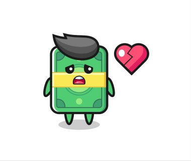 para karikatürü çizimi kırık kalp, tişört, etiket, logo elementi için şirin tasarım