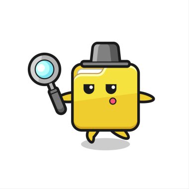 Tişört, etiket, logo ögesi için şirin bir tasarım olan büyüteçle arama yapan dizin karakteri