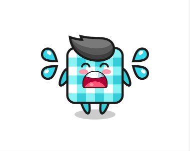 Ağlayan jestli karikatür çizimi, tişört, etiket, logo elementi için şirin bir tasarım.