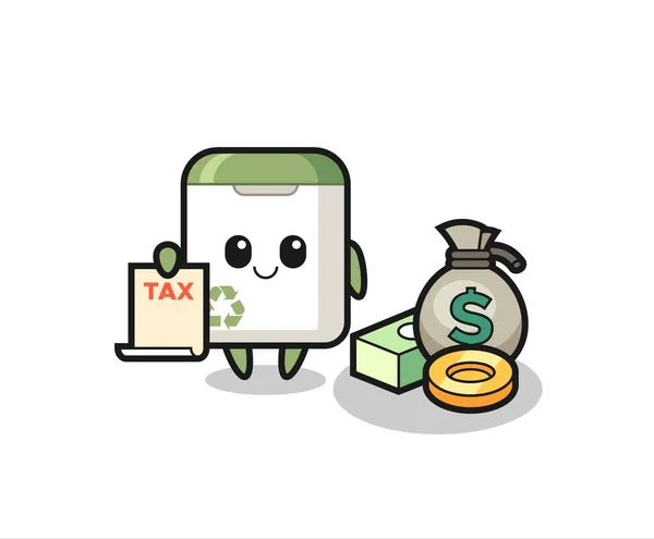 Character Cartoon Trash Can Accountant Cute Style Design Shirt Sticker — Stock vektor