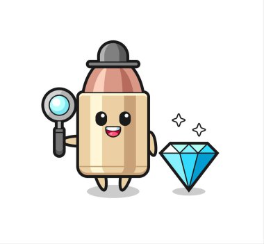 Elmas, tişört, çıkartma ve logo elementleri için şirin bir tasarım olan kurşun karakteri tasviri