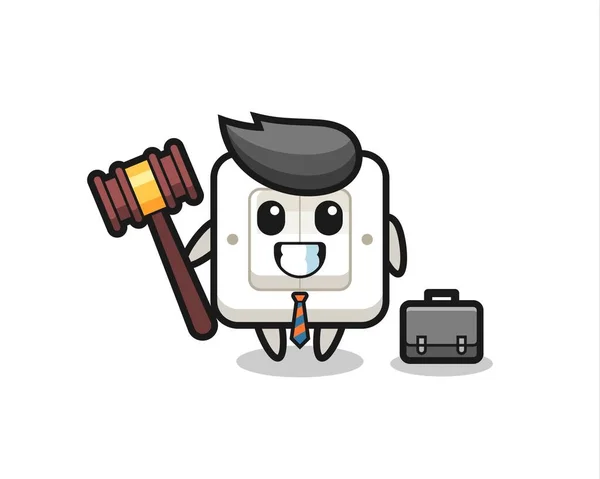 Illustration Light Switch Mascot Lawyer Cute Style Design Shirt Sticker — Stock Vector