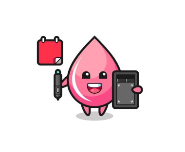 Grafik tasarımcısı olarak çilek suyu maskotu, tişört, etiket, logo elementi için şirin bir tasarım.