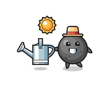 Top güllesi su kutusu çizgi film karakteri, tişört, çıkartma, logo elementi için şirin tasarım.