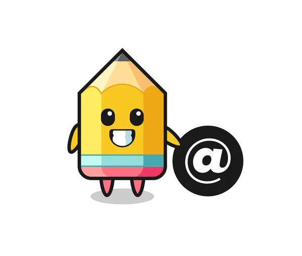 Cartoon Illustration Pencil Standing Symbol Cute Style Design Shirt Sticker — ストックベクタ