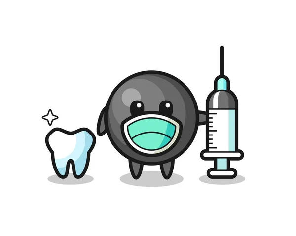 Personaje Mascota Bala Cañón Como Dentista Diseño Estilo Lindo Para — Vector de stock