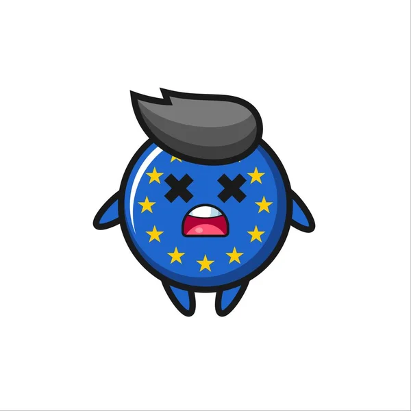 Personagem Mascote Crachá Bandeira Morta Europa Design Estilo Bonito Para —  Vetores de Stock