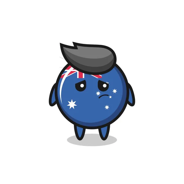 Avusturalya Bayrak Karikatür Karakterinin Tembel Jesti Tişört Çıkartma Logo Elementi — Stok Vektör