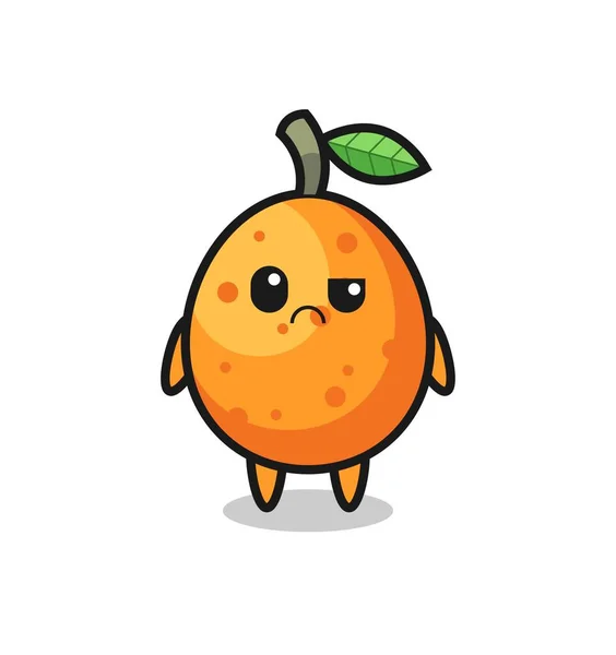 Mascot Kumquat Sceptical Face Cute Style Design Shirt Sticker Logo — Stock Vector