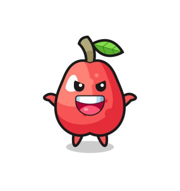 Şirin su elmasının korku hareketi, tişört, çıkartma, logo elementi için şirin bir tasarım.