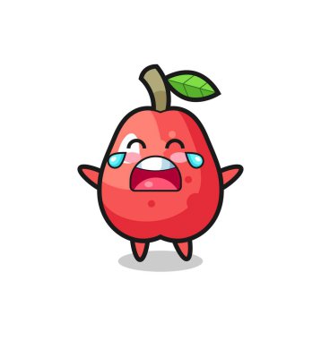 Ağlayan su elması, tatlı bebek, tişört, çıkartma, logo elementi için şirin tasarım.