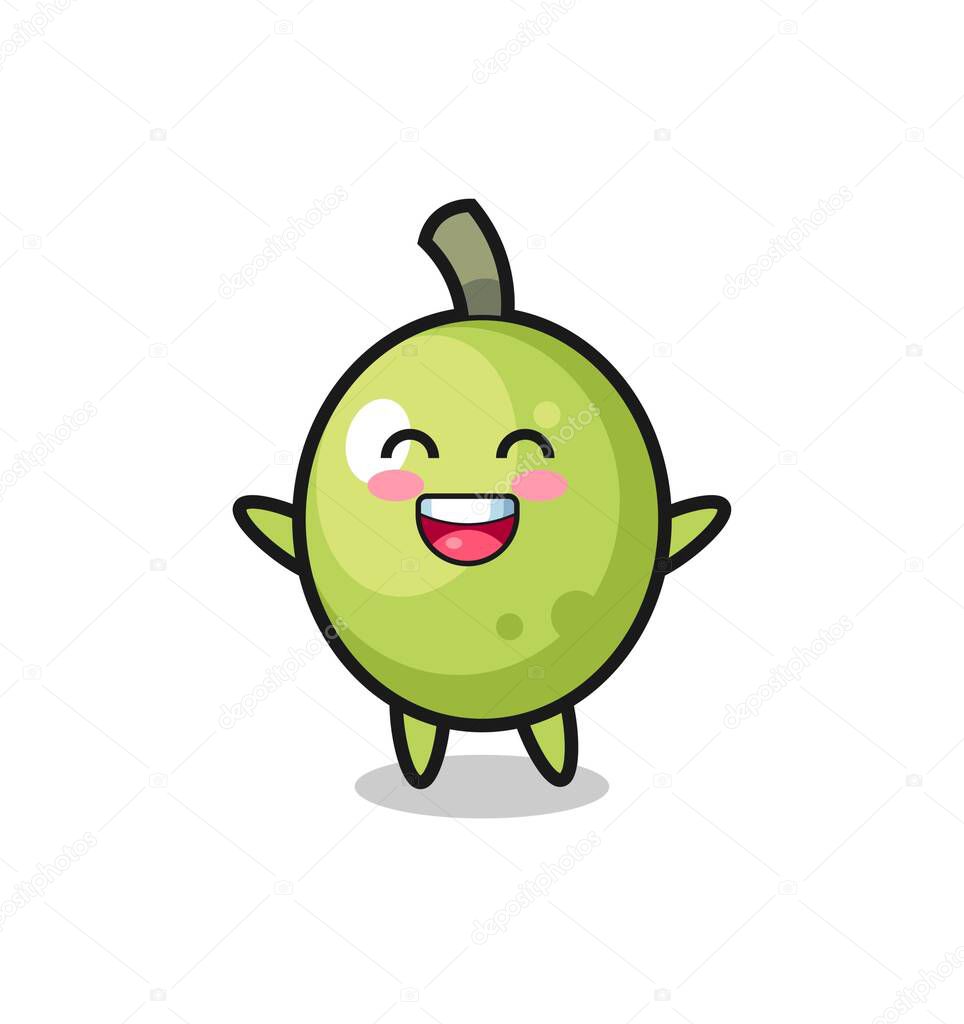 happy baby olive cartoon character , cute style design for t shirt, sticker, logo element