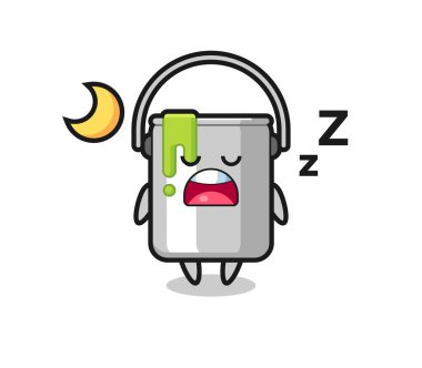 Renkli karakter çizimi geceleri uyuyor, tişört, çıkartma, logo elementi için şirin bir tasarım.