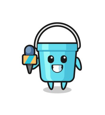 Haber spikeri olarak plastik kovanın maskotu tişört, çıkartma, logo elementi için şirin bir tasarım.