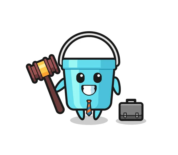 Illustration Mascotte Seau Plastique Comme Avocat Conception Style Mignon Pour — Image vectorielle