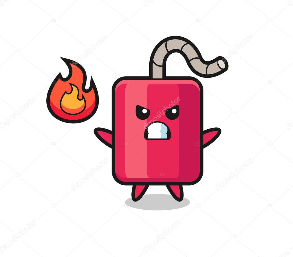 Dynamite character cartoon with angry gesture , cute style design for t shirt, sticker, logo element