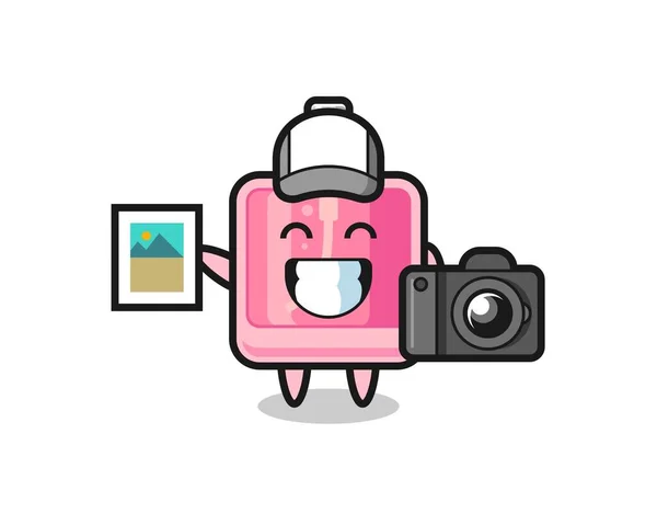 Personaje Ilustración Perfume Como Fotógrafo Lindo Diseño Estilo Para Camiseta — Vector de stock