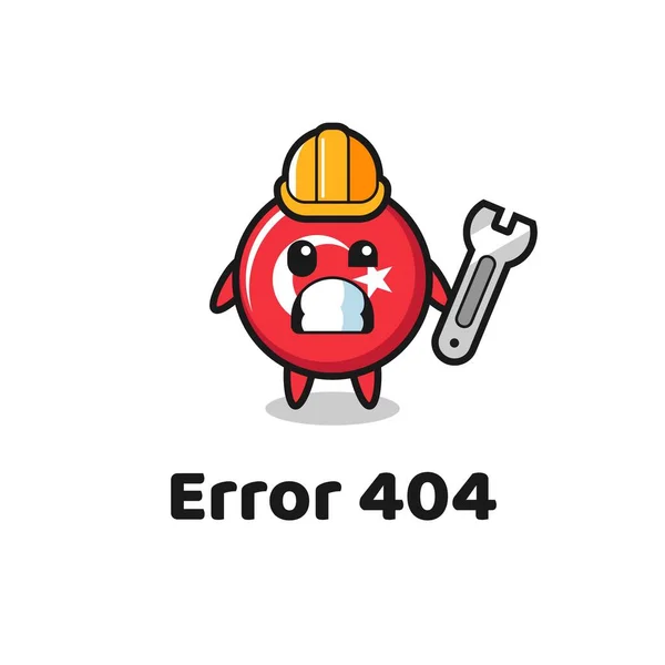 Error 404 Con Mascota Linda Bandera Pavo Lindo Diseño Estilo — Vector de stock