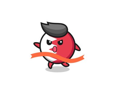 Şirin Bahreyn bayrağı çizimi bitiş çizgisine ulaşıyor. Tişört, çıkartma, logo elementi için şirin bir tasarım.