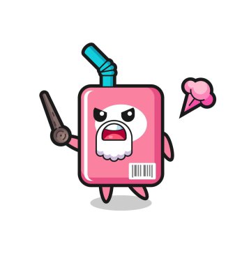 Şirin süt kutusu dedem sinirlenmeye başladı. Tişört, çıkartma, logo elementleri için şirin bir tasarım.