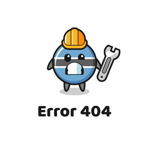 Erreur 404 Avec Mascotte Mignon Drapeau Botswana Conception Style Mignon — Image vectorielle