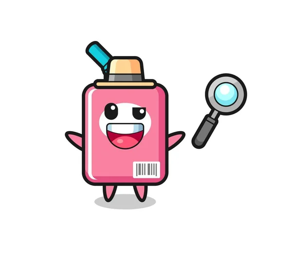 Illustration Milk Box Mascot Detective Who Manages Solve Case Cute — Stock Vector