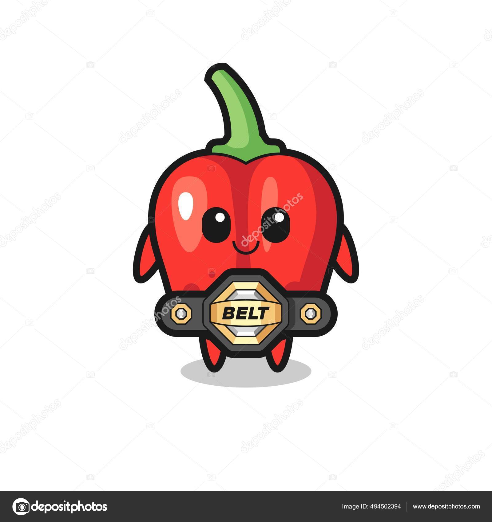 Mma Lutador Vermelho Sino Pimenta Mascote Com Cinto Design Estilo Vetor de  ©heriyusuf.rap@gmail.com 494502394, image size:1600x1700
