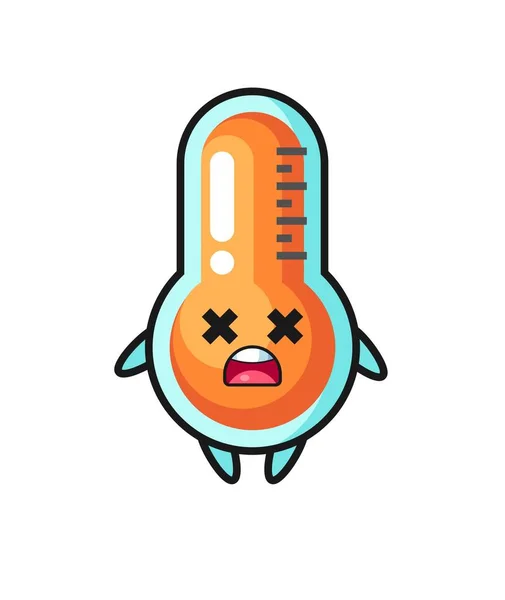 Dode Thermometer Mascotte Karakter Leuke Stijl Ontwerp Voor Shirt Sticker — Stockvector