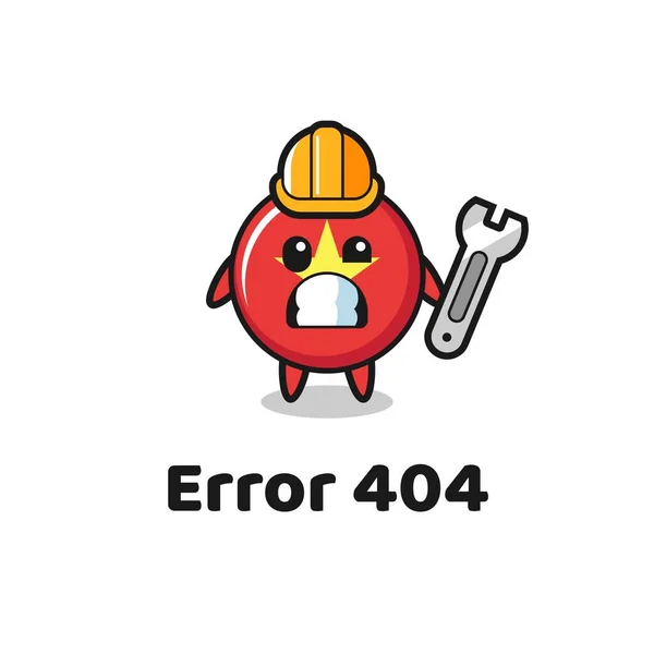 Error 404 Cute Vietnam Flag Badge Mascot Cute Style Design — Archivo Imágenes Vectoriales