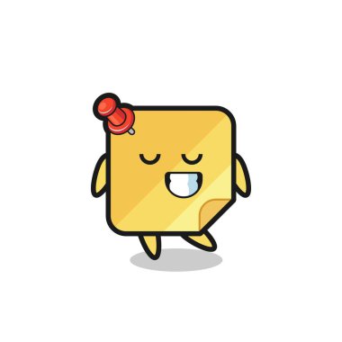 Utangaç bir ifadeyle karikatür çizimi, tişört, etiket, logo elementi için şirin bir tasarım.