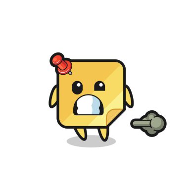 Yapışkan notların çizimi osuruk yapıyor, tişört, etiket, logo elementi için şirin bir tasarım.