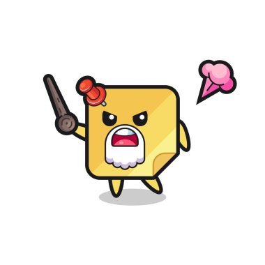 Şirin yapışkan notlar. Dedem sinirlenmeye başladı. Tişört, çıkartma ve logo için şirin bir tasarım.