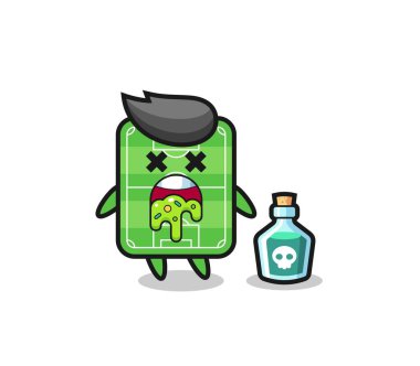 illustration of an football field character vomiting due to poisoning , cute style design for t shirt, sticker, logo element