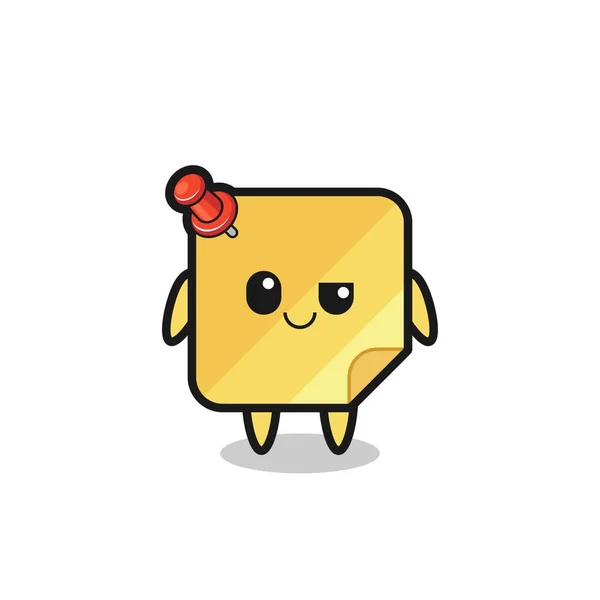 Sticky Notes Cartoon Arrogant Expression Cute Style Design Shirt Sticker — Wektor stockowy