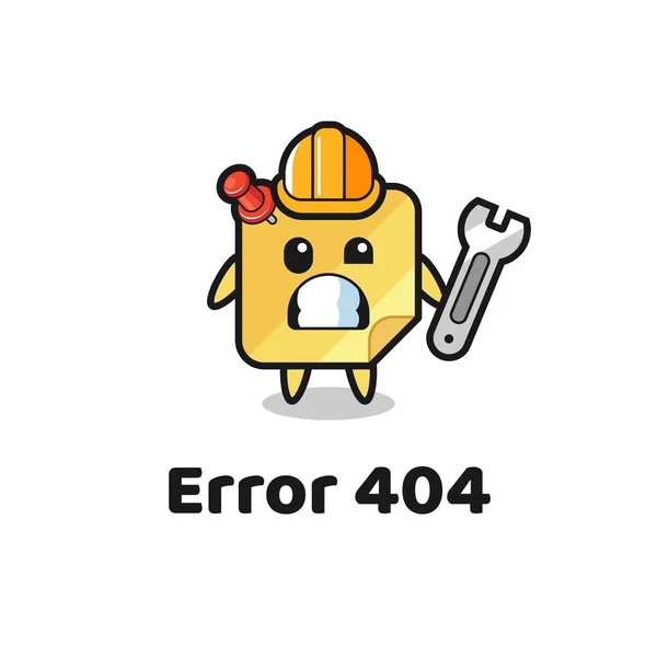 Error 404 Cute Sticky Notes Mascot Cute Style Design Shirt — ストックベクタ