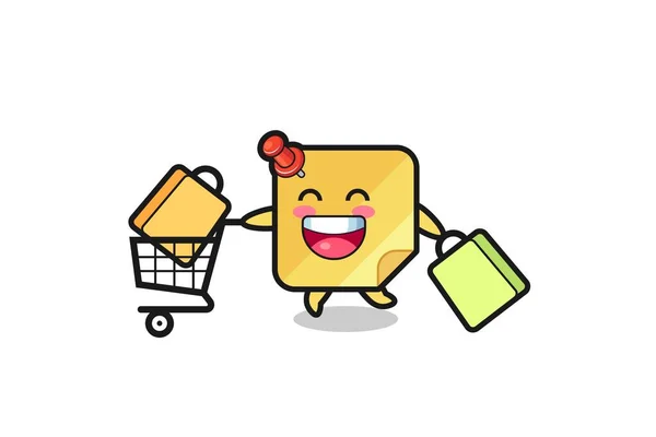 Black Friday Illustration Cute Sticky Notes Mascot Cute Style Design — Archivo Imágenes Vectoriales
