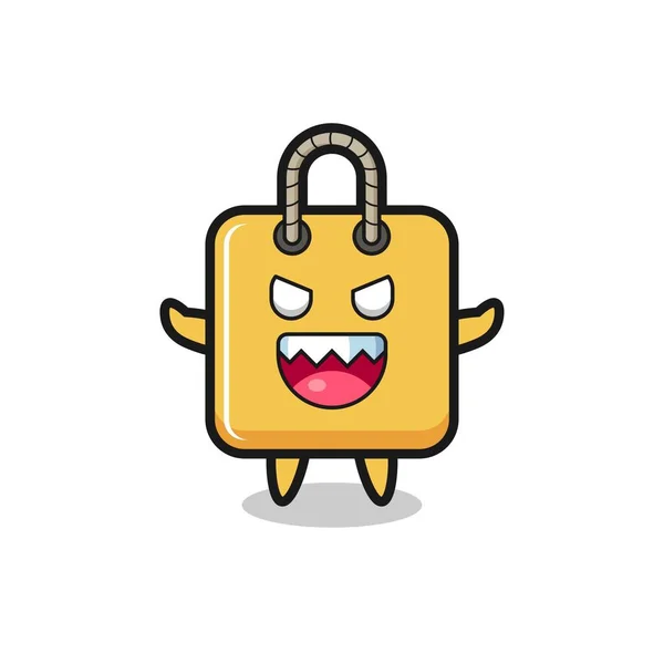 Illustration Evil Shopping Bag Mascot Character Cute Style Design Shirt — Image vectorielle