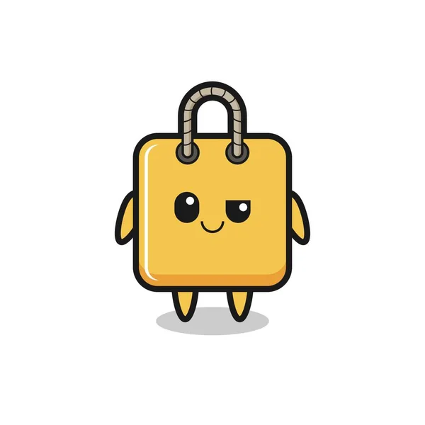 Shopping Bag Cartoon Arrogant Expression Cute Style Design Shirt Sticker — 图库矢量图片