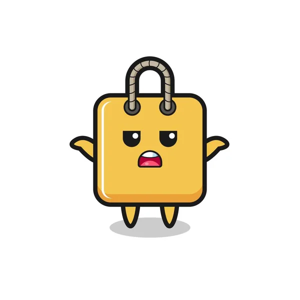 Shopping Bag Mascot Character Saying Know Cute Style Design Shirt — Image vectorielle