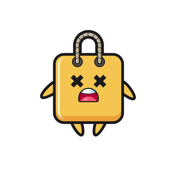 Dead Shopping Bag Mascot Character Cute Style Design Shirt Sticker — Image vectorielle