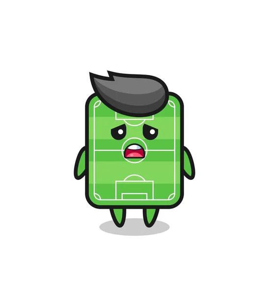 Disappointed Expression Football Field Cartoon Cute Style Design Shirt Sticker — Image vectorielle