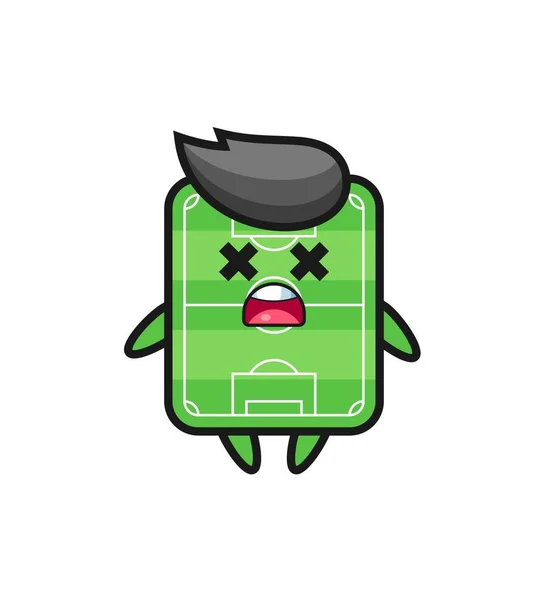 Dead Football Field Mascot Character Cute Style Design Shirt Sticker — Vetor de Stock