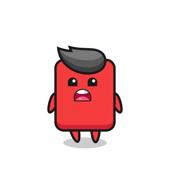 Red Card Illustration Apologizing Expression Saying Sorry Cute Style Design — Wektor stockowy