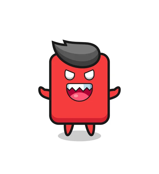 Illustration Evil Red Card Mascot Character Cute Style Design Shirt — Wektor stockowy